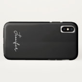 Minimalistisch Black Custom Name Signature Script Case-Mate iPhone Case (Achterkant (horizontaal))