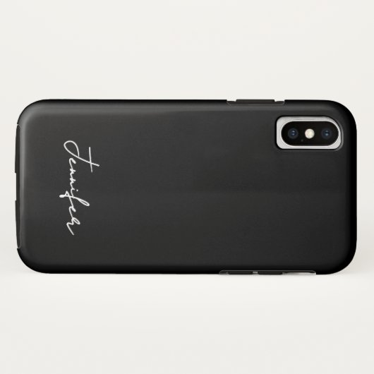 Minimalistisch Black Custom Name Signature Script Case-Mate iPhone Case (Achterkant (horizontaal))