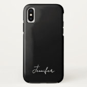 Minimalistisch Black Custom Name Signature Script Case-Mate iPhone Case (Achterkant)