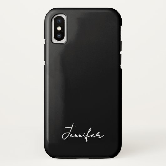 Minimalistisch Black Custom Name Signature Script Case-Mate iPhone Case (Achterkant)