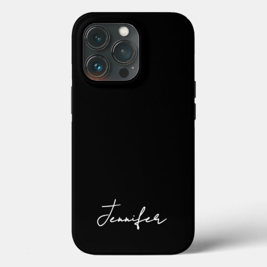 Minimalistisch Black Custom Name Signature Script Case-Mate iPhone Case (Achterkant)