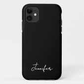 Minimalistisch Black Custom Name Signature Script Case-Mate iPhone Case (Achterkant)