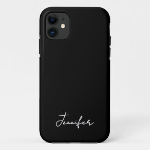Minimalistisch Black Custom Name Signature Script Case-Mate iPhone Case