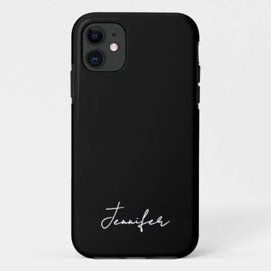 Minimalistisch Black Custom Name Signature Script Case-Mate iPhone Case (Achterkant)