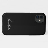 Minimalistisch Black Custom Name Signature Script Case-Mate iPhone Case (Achterkant (horizontaal))