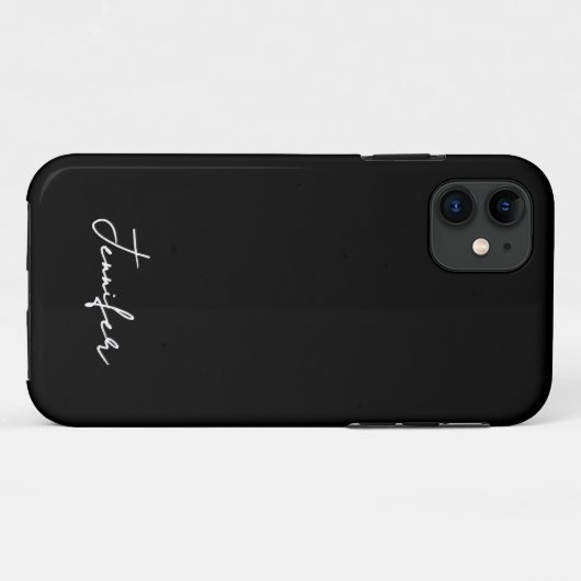 Minimalistisch Black Custom Name Signature Script Case-Mate iPhone Case (Achterkant (horizontaal))