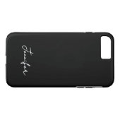 Minimalistisch Black Custom Name Signature Script Case-Mate iPhone Case (Achterkant (Horizontaal))