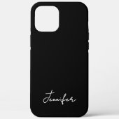 Minimalistisch Black Custom Name Signature Script Case-Mate iPhone Case (Achterkant)