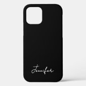 Minimalistisch Black Custom Name Signature Script Case-Mate iPhone Case (Achterkant)