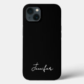 Minimalistisch Black Custom Name Signature Script Case-Mate iPhone Case (Achterkant)