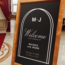 Minimalistisch Black White Chic Arch Welkomsthuwel