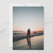 Minimalistisch Black White Photo Weddenschap Kaart (Achterkant)