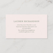 Minimalistisch blad | Blush Pink Visitekaartje (Achterkant)