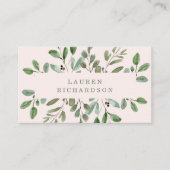 Minimalistisch blad | Blush Pink Visitekaartje (Voorkant)
