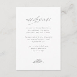 minimalistisch blad | Details witte en grijze gast Informatiekaartje