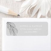 minimalistisch blad | Eenvoudige grijze bruiloft Etiket (Insitu)