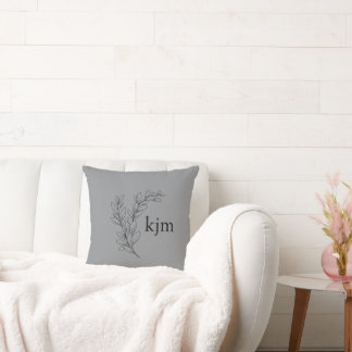 Minimalistisch bladmonogram kussen