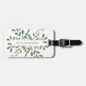 Minimalistisch bladwerk bagagelabel (Voorkant horizontaal)