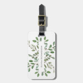 Minimalistisch bladwerk bagagelabel (Voorkant verticaal)