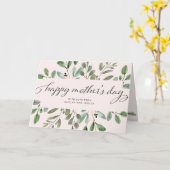 Minimalistisch bladwerk roze | Gelukkige Moederdag Kaart (Gele Bloem)
