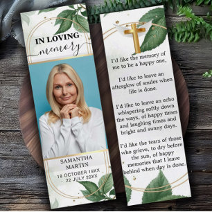 Minimalistisch Bladwijzer van de begrafenis van Me Mini Visitekaartjes