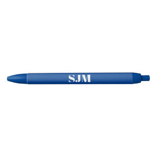Minimalistisch blauw Aangepast monogram initiaal n Blauwe Inkt Pen