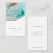 Minimalistisch | Blauw | Aqua | WATERVERF Visitekaartje (Voorkant / Achterkant)