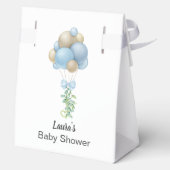 Minimalistisch blauw Baby shower Bedankdoosjes (Achterkant)