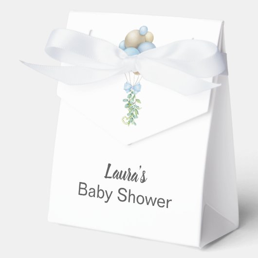 Minimalistisch blauw Baby shower Bedankdoosjes (Voorkant)