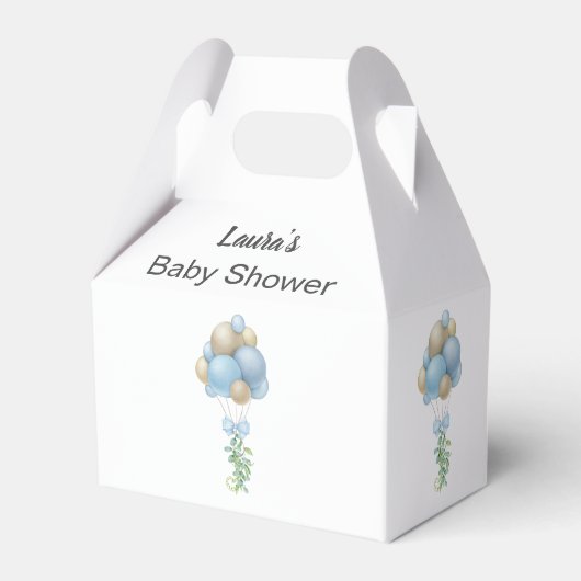 Minimalistisch blauw Baby shower Bedankdoosjes (Achterkant)