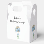 Minimalistisch blauw Baby shower Bedankdoosjes (Geopend)