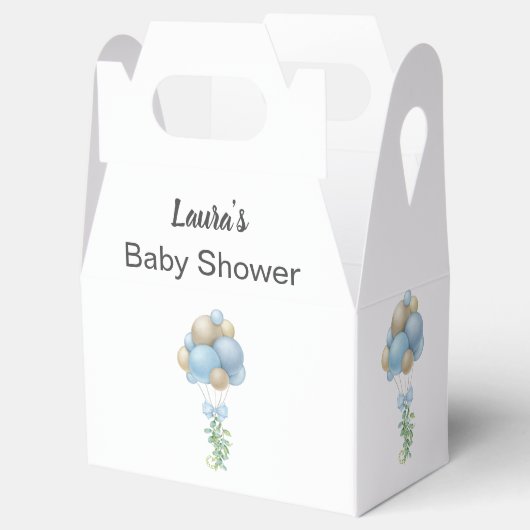 Minimalistisch blauw Baby shower Bedankdoosjes (Geopend)