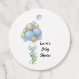 Minimalistisch blauw Baby shower Bedankjes Labels