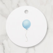 Minimalistisch blauw Baby shower Bedankjes Labels (Achterkant)