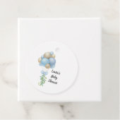 Minimalistisch blauw Baby shower Bedankjes Labels (In situ)
