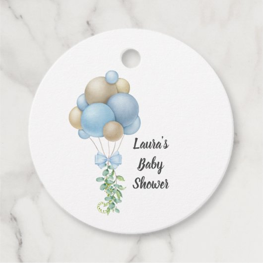 Minimalistisch blauw Baby shower Bedankjes Labels (Voorkant)