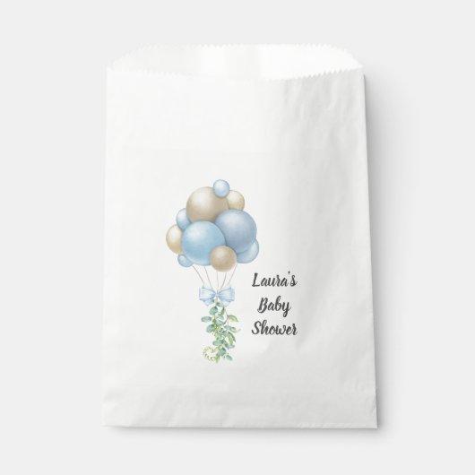Minimalistisch blauw Baby shower Bedankzakje (Voorkant)