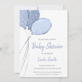 Minimalistisch blauw Baby shower Kaart (Voorkant)