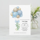 Minimalistisch blauw Baby shower Kaart (Staand voorkant)