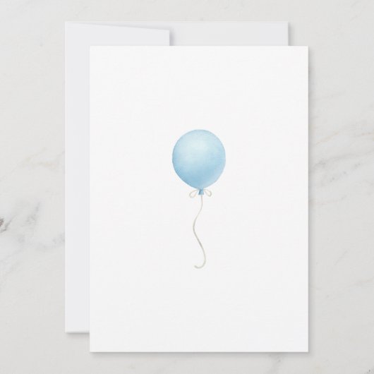 Minimalistisch blauw Baby shower Kaart (Achterkant)