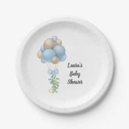 Minimalistisch blauw Baby shower Papieren Bordje