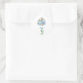 Minimalistisch blauw Baby shower Ronde Sticker (Tas)