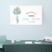Minimalistisch blauw Baby shower Spandoek (Beurs)
