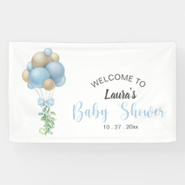 Minimalistisch blauw Baby shower Spandoek