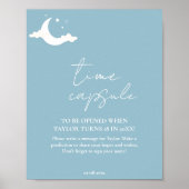 Minimalistisch blauw Baby shower Tijd Capsule teke Poster (Voorkant)
