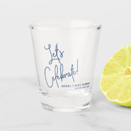 Minimalistisch blauw Baby shower voor de zeemacht Shot Glas