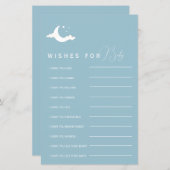 Minimalistisch blauw Baby shower wensen voor Baby  (Voorkant / Achterkant)