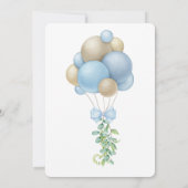 minimalistisch blauw ballon Baby shower Kaart (Achterkant)