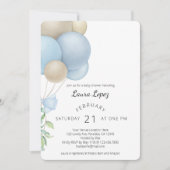 minimalistisch blauw ballon Baby shower Kaart (Voorkant)
