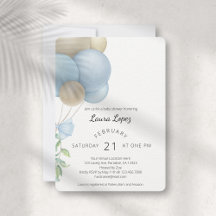 minimalistisch blauw ballon Baby shower